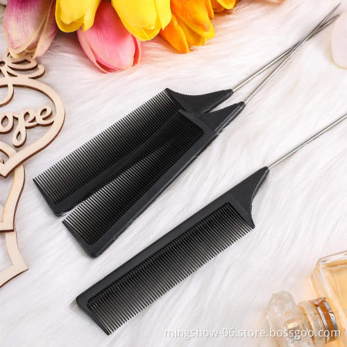 2021 High Quality carbon Comb Custom any Color Hair Dying Brush with stainless steel needle for Salon Designer Hair